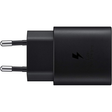 Samsung Chargeur USB C 25W Ultra Rapide Adaptateur USB C vers USB Chargeur Rapide Chargeur Original sans Fil Noir