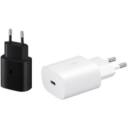Samsung Chargeur USB C 25W Ultra Rapide Adaptateur USB C vers USB Chargeur Rapide Chargeur Original sans Fil Noir