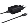 Samsung Chargeur USB C 25W Ultra Rapide Adaptateur USB C vers USB Chargeur Rapide Chargeur Original sans Fil Noir