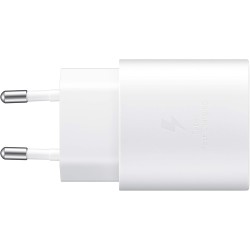 Samsung Chargeur USB C, Adaptateur Secteur 25W Ultra Rapide, Adaptateur USB C vers USB, Samsung Original, Vendu sans câble, Blan