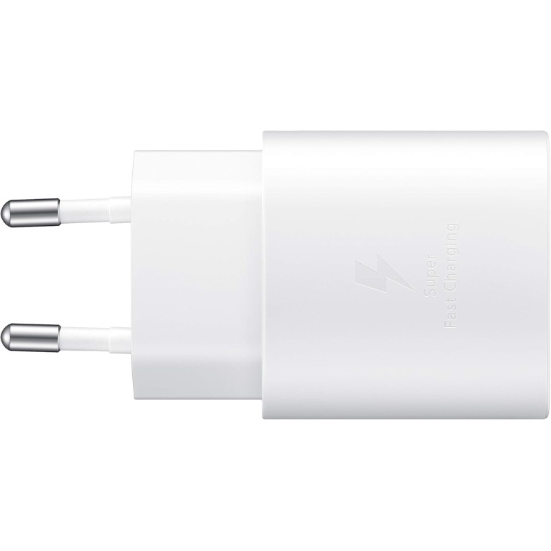 Samsung Chargeur USB C, Adaptateur Secteur 25W Ultra Rapide, Adaptateur USB C vers USB, Samsung Original, Vendu sans câble, Blan