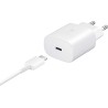 Samsung Chargeur USB C, Adaptateur Secteur 25W Ultra Rapide, Adaptateur USB C vers USB, Samsung Original, Vendu sans câble, Blan