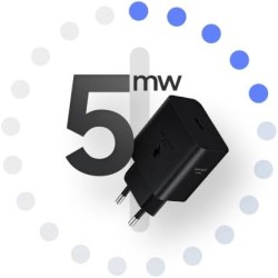 Samsung Chargeur USB C, Adaptateur Secteur 45W Ultra Rapide, USB C vers USB, Charge Rapide, Samsung Original, sans câble, Noir, 