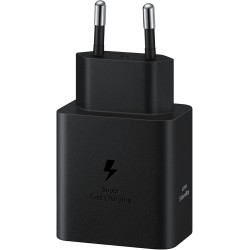 Samsung Chargeur USB C, Adaptateur Secteur 45W Ultra Rapide, USB C vers USB, Charge Rapide, Samsung Original, sans câble, Noir, 