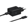 Samsung Chargeur USB C, Adaptateur Secteur 45W Ultra Rapide, USB C vers USB, Charge Rapide, Samsung Original, sans câble, Noir, 