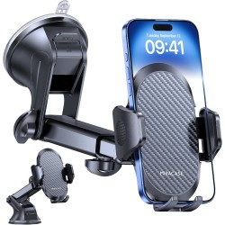 Miracase Support Téléphone Voiture [2025 Ventouse Puissante] Porte Telephone Voiture Tableau de Bord, Rotation 360° Portable Ven