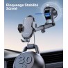 Miracase Support Téléphone Voiture [2025 Ventouse Puissante] Porte Telephone Voiture Tableau de Bord, Rotation 360° Portable Ven