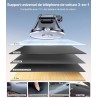 Miracase Support Téléphone Voiture [2025 Ventouse Puissante] Porte Telephone Voiture Tableau de Bord, Rotation 360° Portable Ven