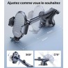 Miracase Support Téléphone Voiture [2025 Ventouse Puissante] Porte Telephone Voiture Tableau de Bord, Rotation 360° Portable Ven