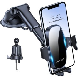 Miracase 【4-en-1 Support Telephone Voiture, Porte Telephone Voiture Ventouse pour Tableau de Bord & Pare-Brise & Sortie d'air & 