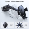 Miracase 【4-en-1 Support Telephone Voiture, Porte Telephone Voiture Ventouse pour Tableau de Bord & Pare-Brise & Sortie d'air & 
