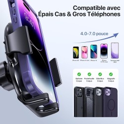 Miracase 【4-en-1 Support Telephone Voiture, Porte Telephone Voiture Ventouse pour Tableau de Bord & Pare-Brise & Sortie d'air & 