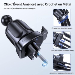 Miracase 【4-en-1 Support Telephone Voiture, Porte Telephone Voiture Ventouse pour Tableau de Bord & Pare-Brise & Sortie d'air & 