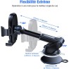 Miracase 【4-en-1 Support Telephone Voiture, Porte Telephone Voiture Ventouse pour Tableau de Bord & Pare-Brise & Sortie d'air & 