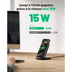 INIU Chargeur Induction 15W, Chargeur sans Fil Certifié Qi à Charge Rapide, Wireless Charger Accessoire Bureau pour iPhone 17 16