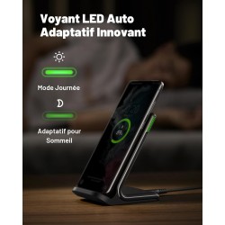 INIU Chargeur Induction 15W, Chargeur sans Fil Certifié Qi à Charge Rapide, Wireless Charger Accessoire Bureau pour iPhone 17 16