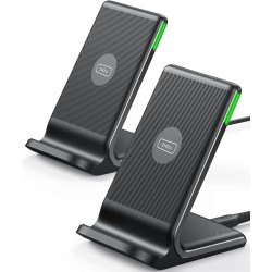 INIU Chargeur sans Fil, [2 Pack] 15W Chargeur Induction avec Double Bobine et lumière adaptative Facile à Dormir Wireless Charge