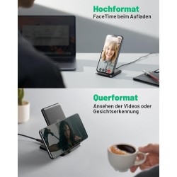 INIU Chargeur sans Fil, [2 Pack] 15W Chargeur Induction avec Double Bobine et lumière adaptative Facile à Dormir Wireless Charge