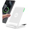 INIU Chargeur Induction Stand, [Blanc, 15W] Qi Certifié Wireless Charge sans Fil Rapide pour iPhone 16 15 14 13 12 11 Pro Max Sa