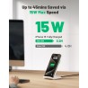 INIU Chargeur Induction Stand, [Blanc, 15W] Qi Certifié Wireless Charge sans Fil Rapide pour iPhone 16 15 14 13 12 11 Pro Max Sa