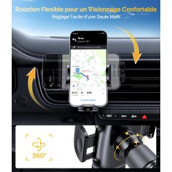 Miracase 2025 Support Téléphone Voiture [Crochet Métallique Fort] Bouche D'aération Porte Téléphone Voiture, Rotation 360° & Opé