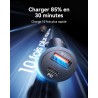 INIU Allume Cigare USB C, 2 Ports 60W Charge Rapide Chargeur Voiture with USB C et A, Prise Allume Cigare 12V pour iPhone 16 15 
