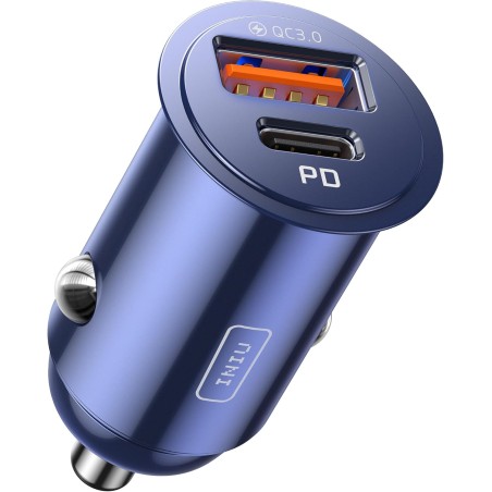 INIU Allume Cigare USB C, 2 Ports 60W Charge Rapide Chargeur Voiture with USB C et A, Prise Allume Cigare 12V pour iPhone 16 15 