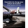 INIU Allume Cigare USB C, 2 Ports 60W Charge Rapide Chargeur Voiture with USB C et A, Prise Allume Cigare 12V pour iPhone 16 15 