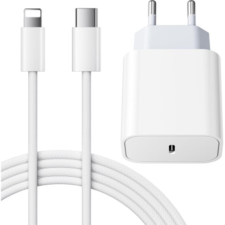 Chargeur Rapide for iPhone, 25W Prise USB C for iPhone 14/14 Plus/14 Pro/14 Pro Max/13/12/11/SE/Mini/X/XS/XR SE 8 7 6 6S, USB C 
