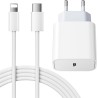 Chargeur Rapide for iPhone, 25W Prise USB C for iPhone 14/14 Plus/14 Pro/14 Pro Max/13/12/11/SE/Mini/X/XS/XR SE 8 7 6 6S, USB C 