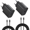 2PCS Chargeur Rapide for iPhone, 25W Prise USB C for iPhone 14/14 Plus/14 Pro/14 Pro Max/13/12/11/SE/Mini/X/XS/XR SE 8 7 6, USB 
