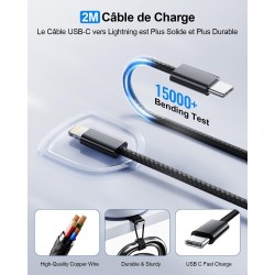 2PCS Chargeur Rapide for iPhone, 25W Prise USB C for iPhone 14/14 Plus/14 Pro/14 Pro Max/13/12/11/SE/Mini/X/XS/XR SE 8 7 6, USB 