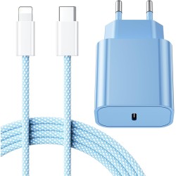 LumFocus Chargeur Rapide iPhone 14 13 Pro Max, [Certifié MFi] Chargeur Mural USB C PD 25W avec câble de Charge Rapide USB C vers
