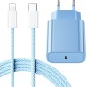 LumFocus Chargeur Rapide iPhone 14 13 Pro Max, [Certifié MFi] Chargeur Mural USB C PD 25W avec câble de Charge Rapide USB C vers