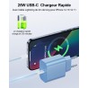 LumFocus Chargeur Rapide iPhone 14 13 Pro Max, [Certifié MFi] Chargeur Mural USB C PD 25W avec câble de Charge Rapide USB C vers
