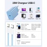 LumFocus Chargeur Rapide iPhone 14 13 Pro Max, [Certifié MFi] Chargeur Mural USB C PD 25W avec câble de Charge Rapide USB C vers
