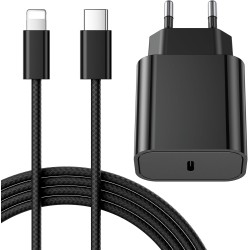 Chargeur Rapide for iPhone, 25W Prise USB C for iPhone 14/14 Plus/14 Pro/14 Pro Max/13/12/11/SE/Mini/X/XS/XR SE 8 7 6 6S, USB C 