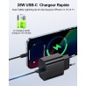 Chargeur Rapide for iPhone, 25W Prise USB C for iPhone 14/14 Plus/14 Pro/14 Pro Max/13/12/11/SE/Mini/X/XS/XR SE 8 7 6 6S, USB C 