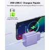 LumFocus Chargeur Rapide iPhone 14 13 Pro Max, [Certifié MFi] Chargeur Mural USB C PD 25W avec câble de Charge Rapide USB C vers