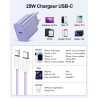 LumFocus Chargeur Rapide iPhone 14 13 Pro Max, [Certifié MFi] Chargeur Mural USB C PD 25W avec câble de Charge Rapide USB C vers