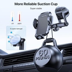 Miracase Support Telephone Voiture [Rotation 360°& Ventouse Puissante] Porte Telephone Voiture Grille D'aération & Pare-Brise & 