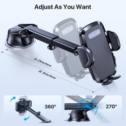 Miracase Support Telephone Voiture [Rotation 360°& Ventouse Puissante] Porte Telephone Voiture Grille D'aération & Pare-Brise & 