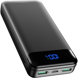 Enerwow Batterie Externe, 27000mAh Power Bank PD 30W Charge Rapide Portable Chargeur, USB C(Entrée&Sortie) Powerbank Compatible 
