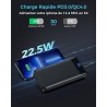 Enerwow Batterie Externe, 27000mAh Power Bank PD 30W Charge Rapide Portable Chargeur, USB C(Entrée&Sortie) Powerbank Compatible 