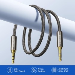 SYNCWIRE Câble Aux 3,5 mm tressé en nylon, adaptateur d’entrée audio mâle-mâle pour casques, voiture, stéréo domestique, haut-pa