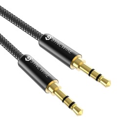 2M Syncwire Cble Audio - Cable Jack 3.5mm mle Vers mle - Cable Auxiliaire Stéréo Pour Casque, Apple iPod iPhone iPad, Echo Dot, 
