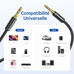 2M Syncwire Cble Audio - Cable Jack 3.5mm mle Vers mle - Cable Auxiliaire Stéréo Pour Casque, Apple iPod iPhone iPad, Echo Dot, 