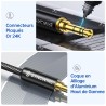 SYNCWIRE Câble auxiliaire 3,5 mm (3 m), câble audio auxiliaire tressé en nylon, adaptateur mâle à mâle, pour casques, voitures, 