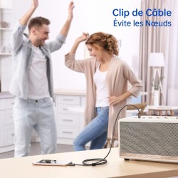 SYNCWIRE Câble auxiliaire 3,5 mm (3 m), câble audio auxiliaire tressé en nylon, adaptateur mâle à mâle, pour casques, voitures, 