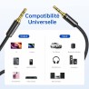 SYNCWIRE Câble auxiliaire 3,5 mm (3 m), câble audio auxiliaire tressé en nylon, adaptateur mâle à mâle, pour casques, voitures, 